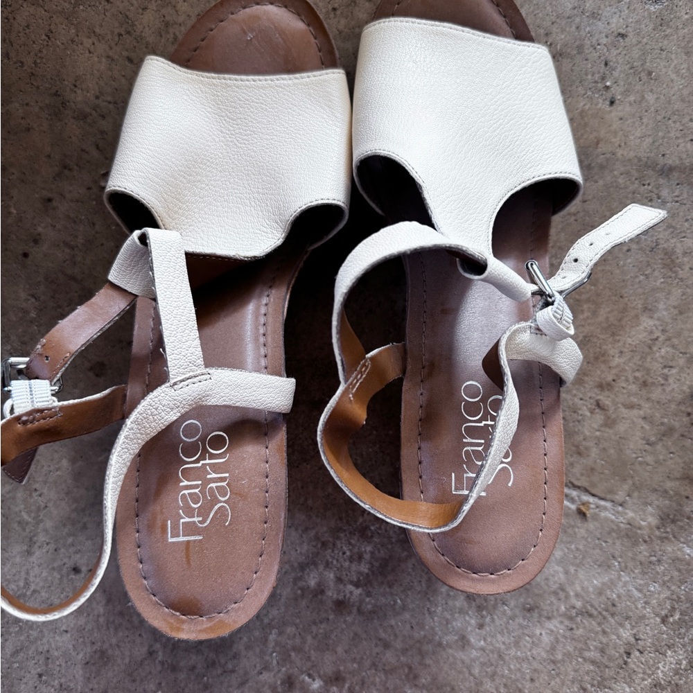 Franco Sarto Tan and Cream Sandals